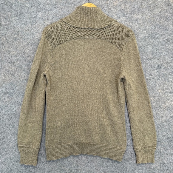 Lauren Ralph Lauren Shawl Henley Cardigan Sweater Womens Large Tan‎ Knit Crochet - Picture 10 of 12
